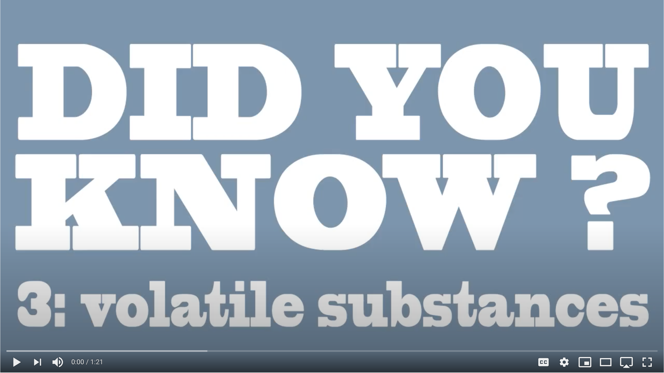 Did You Know? Volatile Substances